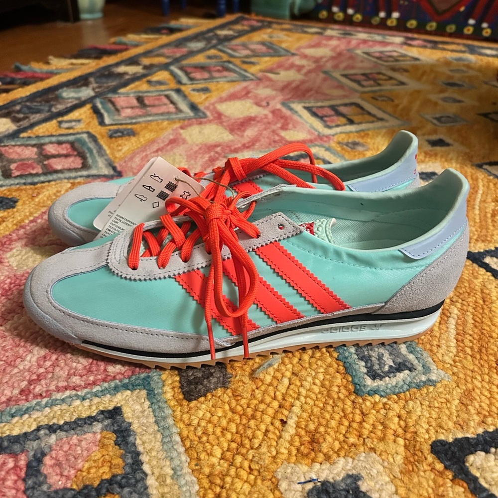 Adidas Men's Aqua and Red Sneakers